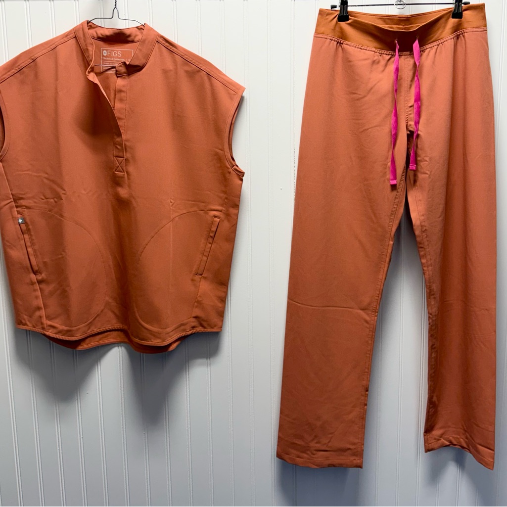 Figs Scrubs Set Terracotta Small- Small